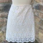 ZARA  Ivory Lace Scalloped Hem Lined Mini Skirt Photo 6