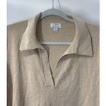 J.Crew Long Sleeve Soft Terry Polo Shirt Women's XXL Tan With Cashmere Size undefined Photo 7
