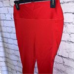 Glyder  Full Length Women’s Ribbed Red Orange High Waisted Leggings‎ Size Medium Photo 2