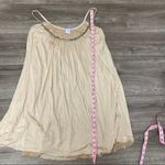 Vera Wang  Beaded Flowy Pleated Dress Tan 2 Photo 5