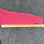 Lucky Brand Sweater Womens Small Bright Pink Fuzzy Eyelash Cable Knit V Neck Photo 9