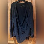 We The Free Nightdreams Slouchy Gauze Wrap Top Shirt in Washed Black Size Small Photo 2
