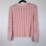 Wilfred  Pink Crochet Open Knit Cardigan Sweater Womens M Fall Coquette Delicate Photo 2