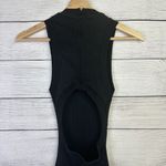 ZARA Women's Ribbed Black Romper Shorts Playsuit Zip Tank Open Back Size Medium Photo 4