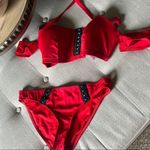 ASOS Swim Red Corset Clasp Two Piece Swim Set Size 8 Photo 2