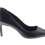 TED BAKER LONDON Pump Women Sz 8 Embossed Pointed Toe Black Party Business Retro Photo 1