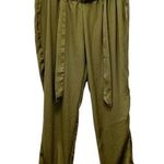 NWT Motherhood Maternity Underbelly Olive Satin Jogger Pants Women’s Size Large Green Photo 3