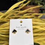 Kate Spade Black Enamel Spade Stud Earrings Gold Tone NWT Photo 1