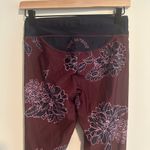 The Upside Leggings Floral Print Maroon US 6 Drawstring Stretch Anthropologie Blue Photo 4