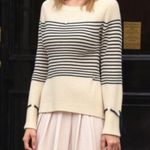 Banana Republic Filpucci Cashmere Merino Sweater M Stripe Ribbed Tie Bow Preppy Photo 6