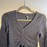 Wild Fable Gray V-Neck Crop Top Long Sleeve Sweater Y2K SZ S Cozy Winter Casual Photo 1