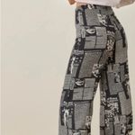 Reformation Sorrenti Wide Leg Newspaper Print Zine Preppy Chic Pants 4 Photo 2