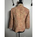 Chico's Peach Luxe Tweed Jacket Size 4-6 Embellished Jeweled Collar Old Money EUC Photo 1