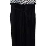 Maurice's  Black White Jumpsuit Sleeveless Stripe Business Casual VNeck Officewear Photo 0