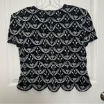 Papell Boutique  Vintage Evening Silk Beaded Cap Sleeve Scallop Hem | size Large Photo 10