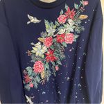 Vintage Nutcracker Brand Christmas Wreath Peace Dove Crewneck Size Medium Blue Photo 1