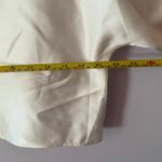 Antonio Melani Blyss Drapey Ivory Satin Long Sleeve Feather Cropped Blouse Small Photo 7