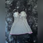Black Lace Babydoll Lingerie with Pink Bow Accents Photo 3