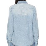 MOTHER All My Exes Shirt in Barking Up The Wrong Palm Tree Size XS Blue Photo 3