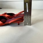 ZARA  Satin Kitten Heel Slingback Women's Size EU 36 Orange Photo 7
