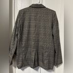Dress Forum Boyfriend one button houndstooth plaid blazer jacket size large Photo 1