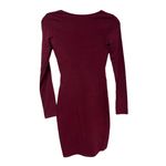 Popular Basics  Burgundy Long Sleeve Bodycon Dress Photo 3