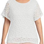 Calvin Klein Plus Size Crew Neck Short Sleeve Lace Top Size XL Photo 0
