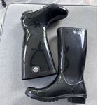 UGG Womens Shaye Rain Boot Black Size 7 Style 1012350 Sheepskin Lining Tall Photo 5