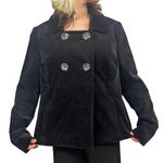 Old Navy Swing style peacoat size m black faux velvet Photo 0