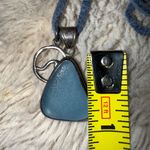 Betty Belts DVH Seafoam Sea‎ Glass Sterling Silver 925 Pendant Necklace Blue Photo 5