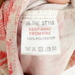 In The Style Lorna Luxe Balloon Sleeve Drape Mini Dress Pink Cream Women's 8 Photo 8