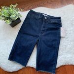 Free People So Chic Denim Biker Bermuda Shorts Size 24 NWT Raw Hem Photo 5