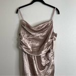 Birdy Grey  Lydia Shiny Satin Taupe Bridesmaid Dress Size Large Photo 2