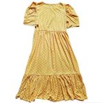 Querencia Dress Women Small Maternity Tier Yellow Polka Dot Midi Balloon Sleeves Size undefined Photo 6