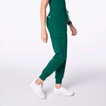 FIGS  High Waisted Uman Relaxed Jogger Scrub Pants in Hunter Green, Size Large Photo 3