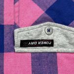 Little Donkey Andy Shirt Womens XS Pink Blue Plaid‎ Power Dry Flannel Shacket Photo 4