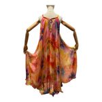 Floral Medeshe Chiffon Flowy sleevless maxi summer dress size large Photo 15