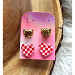 Leith NWT Heart Stud Earrings Set Photo 0