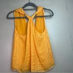 frame denim FRAME Silk Crinkle Draped Halter Neck Kumquat Yellow Top Size S/P Photo 8