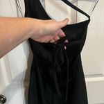 Pull & Bear Dress Black One Shoulder Mini Womens Size Large Tie Back Festival Photo 6