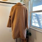 Tan Plush Long Oversized Peacoat Trench Button Front Jacket Size 2X Photo 3