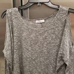 Dainty Hooligan 💕💕 Cold Shoulder Ribbed 3/4 Sleeve Top ~ Marled Grey Small Photo 2