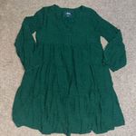 Anthropologie  Maeve Amber Tiered Long Sleeve Tunic Babydoll Mini Dress Green XS Photo 0