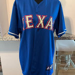 Majestic  Royal Blue TEXAS RANGERS BASEBALL JERSEY Photo 0
