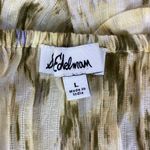 Sam Edelman Ivory & Green Print Cropped 3/4 Sleeve Peasant Bohemian Blouse Top L Photo 4