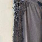 POL  Wide Leg Pants with Lace Trim - Black Photo 2