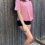 MTS Striped Short Sleeve Tee in Pink,White Photo 4