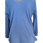 Wilfred  by Aritzia Long Sleeve Oversized V-Neck Ribbed Sweater Periwinkle Sz XS Photo 0