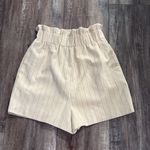 Ganni  Moscow Ivory Pinstripe Paperbag Shorts S Photo 3