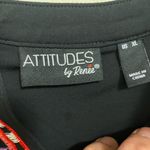 Attitudes By Renee Womens Black Midi Dress XL 50” Boho Embroidery On Neck Line Photo 5